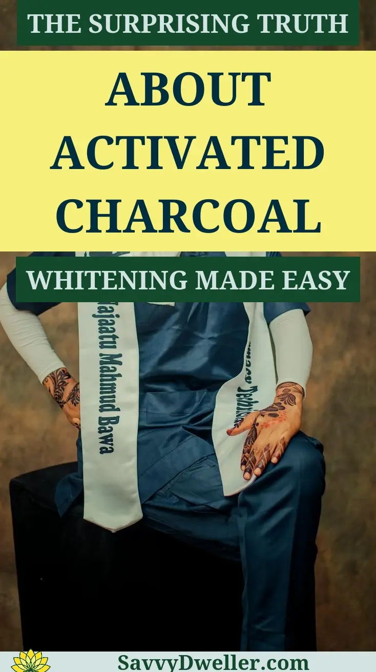 Person showcasing the benefits of activated charcoal for teeth whitening