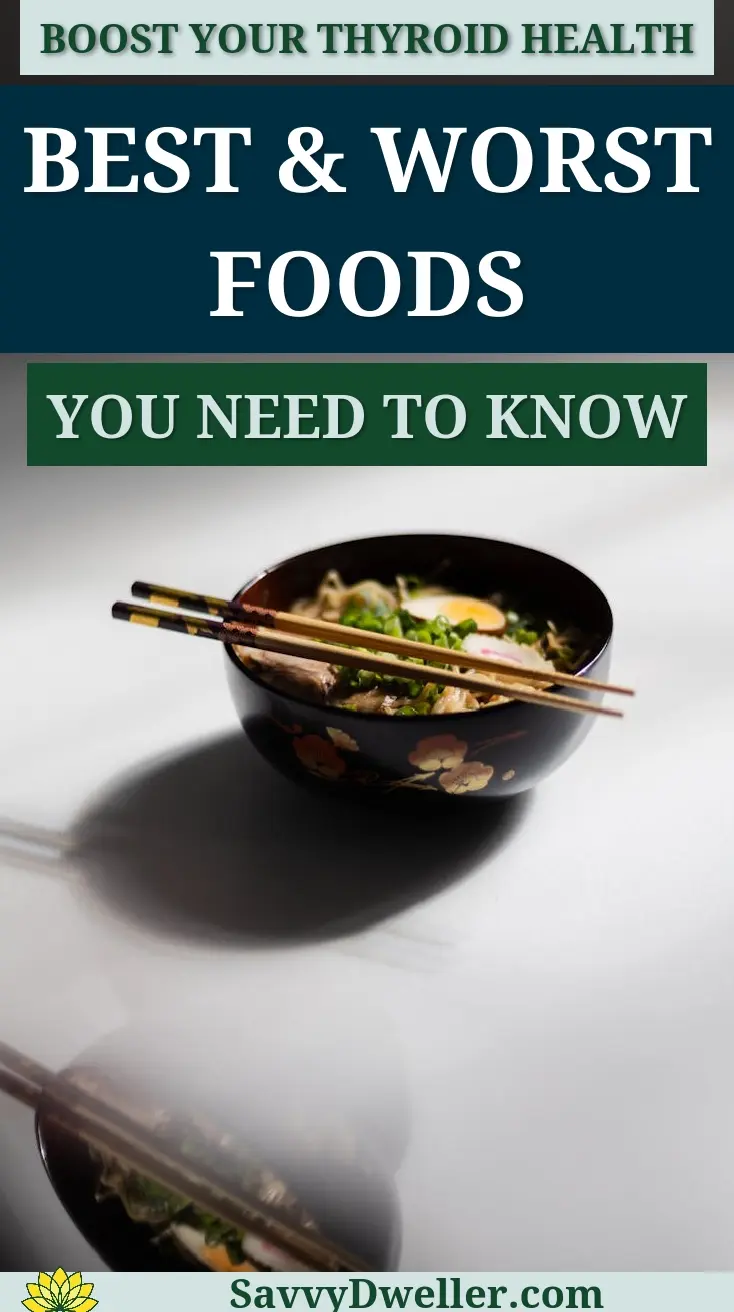 Bowl of healthy foods highlighting best and worst foods for thyroid health