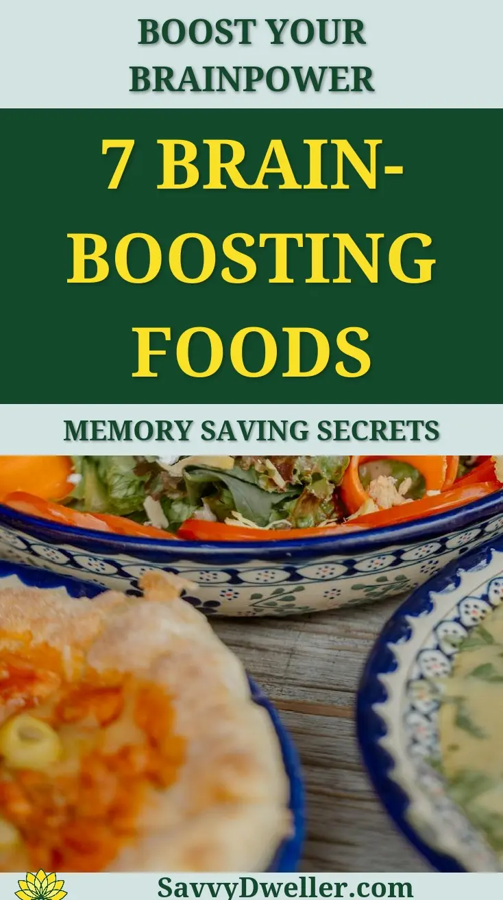 A collage of vibrant brain-boosting foods for preserving memory.