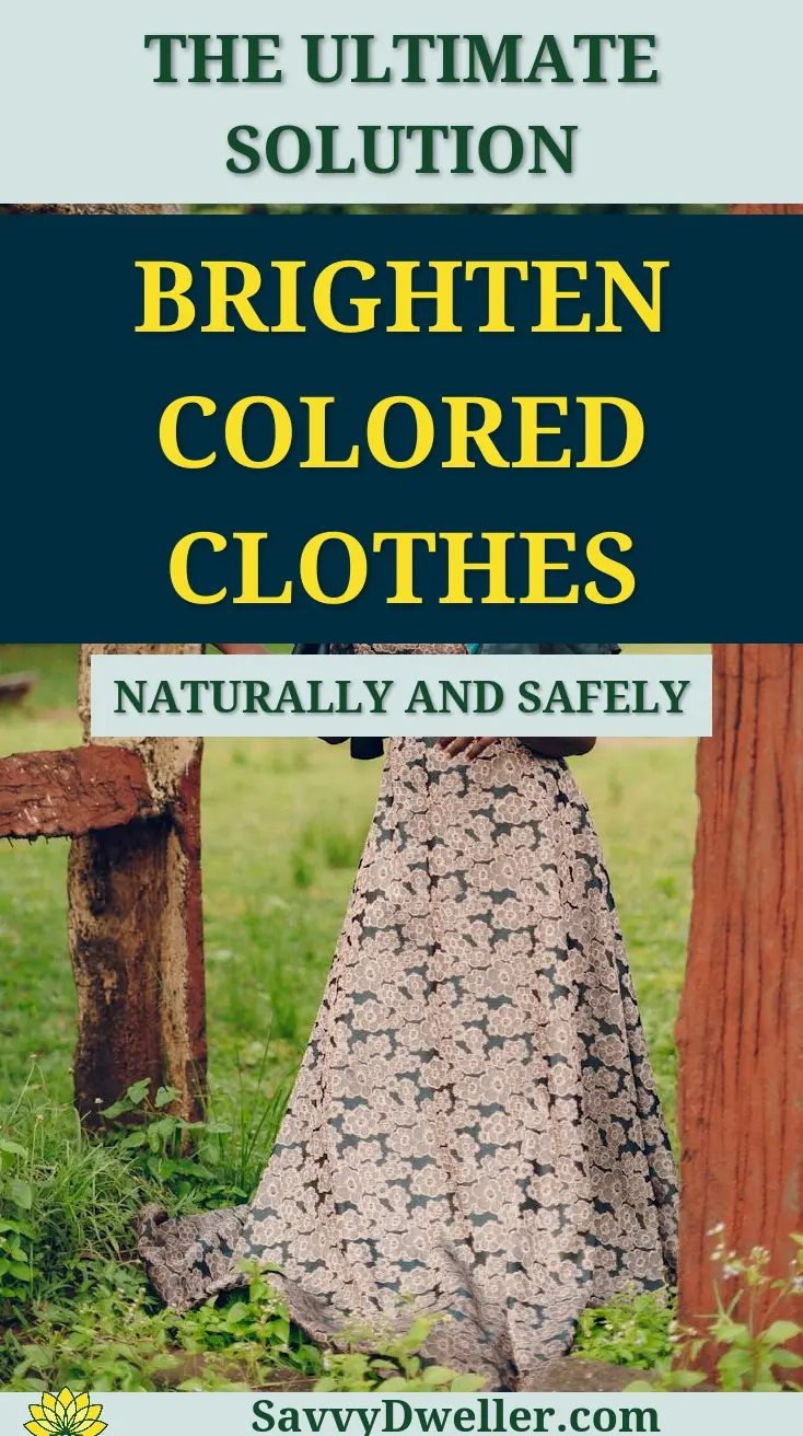 Image showing a woman in a patterned dress, representing ways to brighten colored clothes naturally without fading.