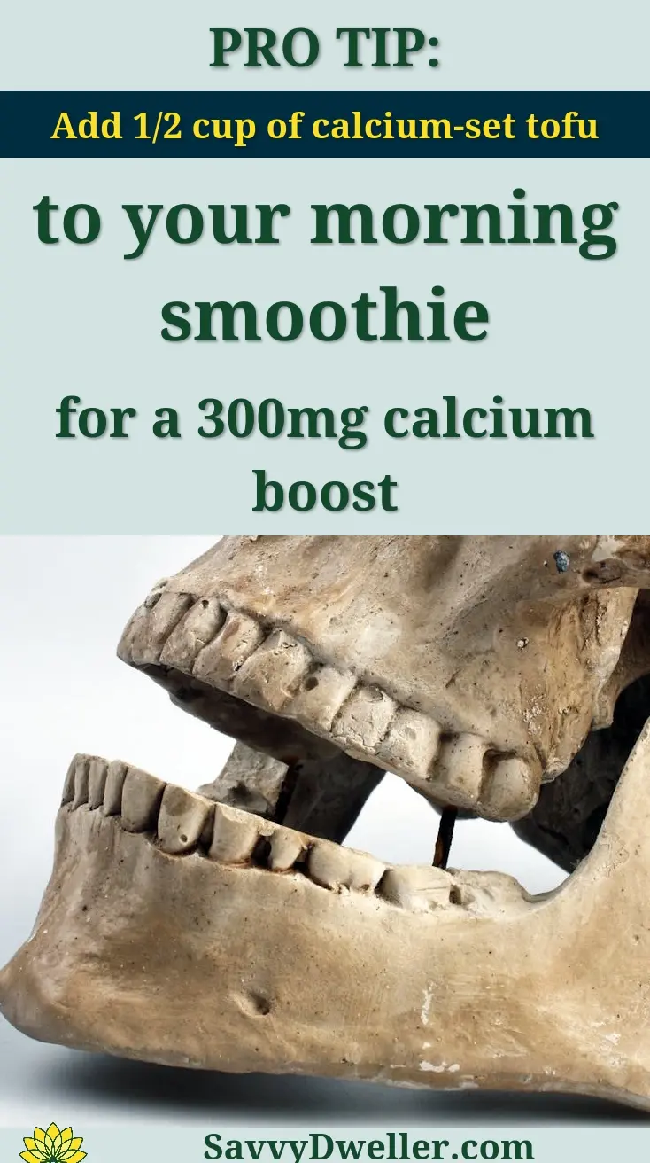 Tofu as a calcium-rich food for strong bones, including tips for smoothies