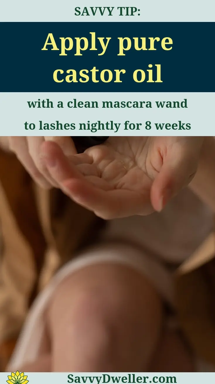 Application of pure castor oil to enhance skin, hair, and eyelashes health