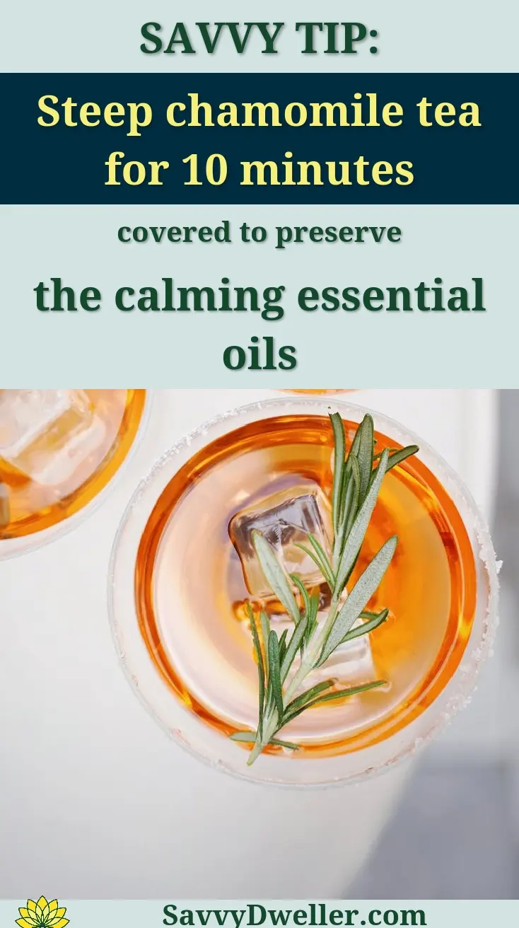 A refreshing glass of chamomile tea with ice, highlighting its health benefits.