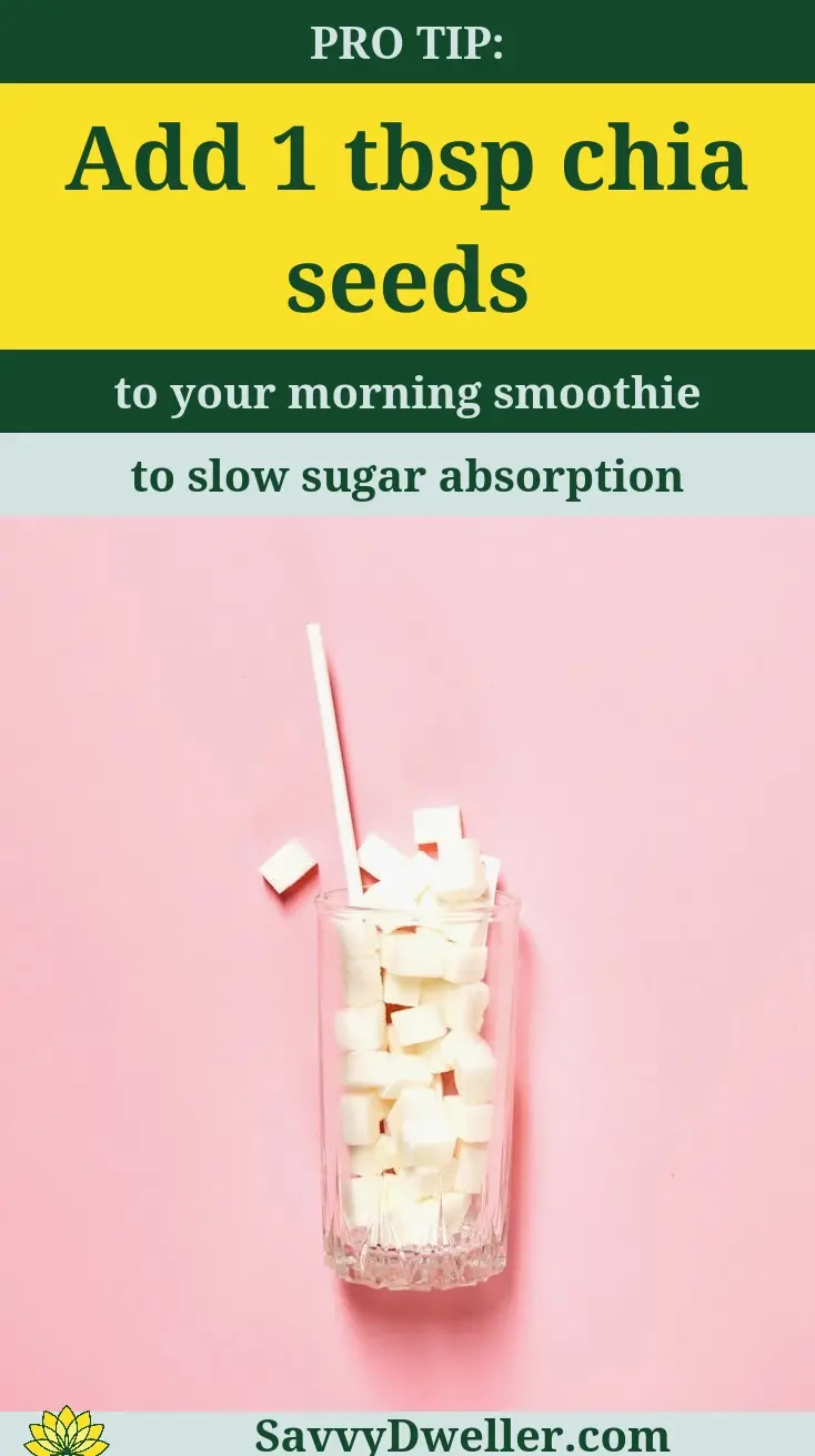 Chia seeds in a smoothie to help diabetics stabilize blood sugar
