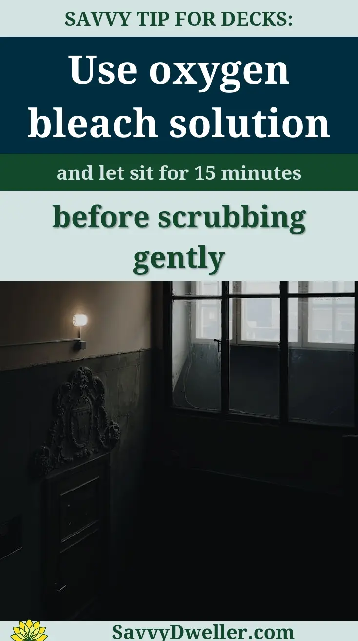 Oxygen bleach solution for cleaning mold off wood furniture and decks