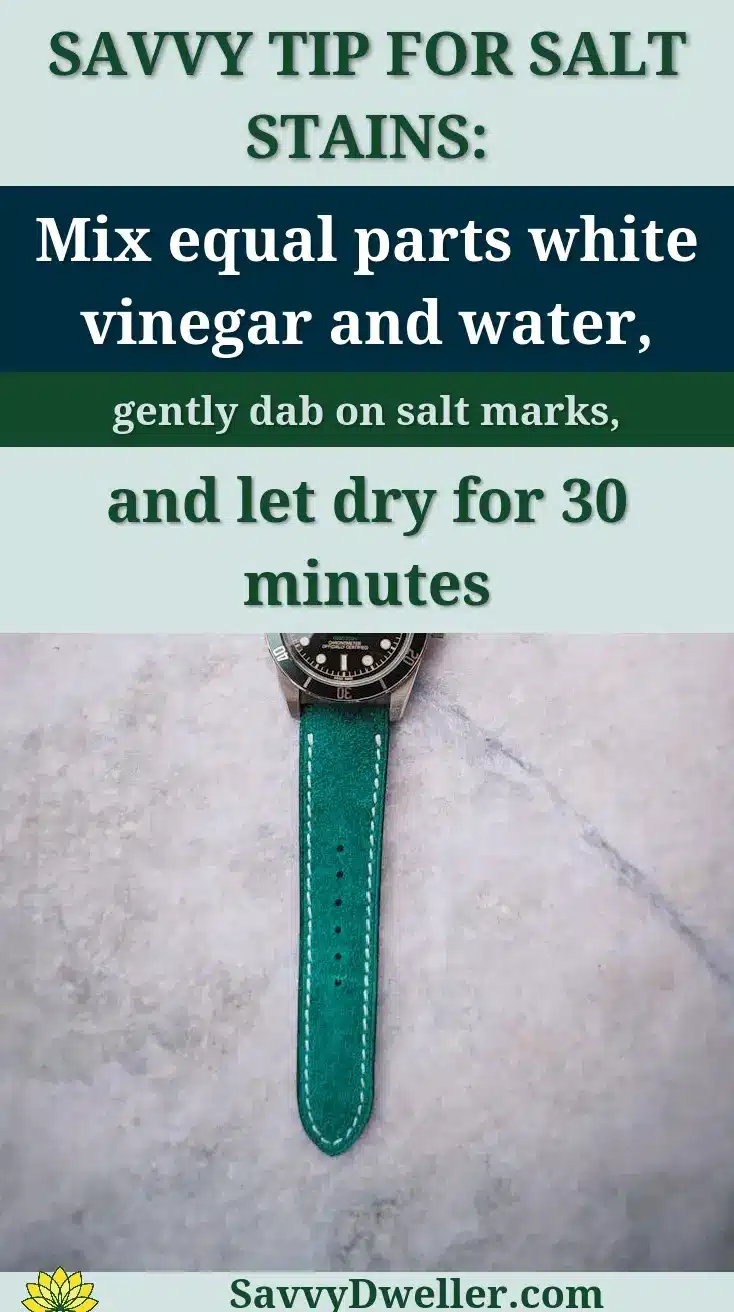 Guide on cleaning suede shoes with vinegar and water for salt stains