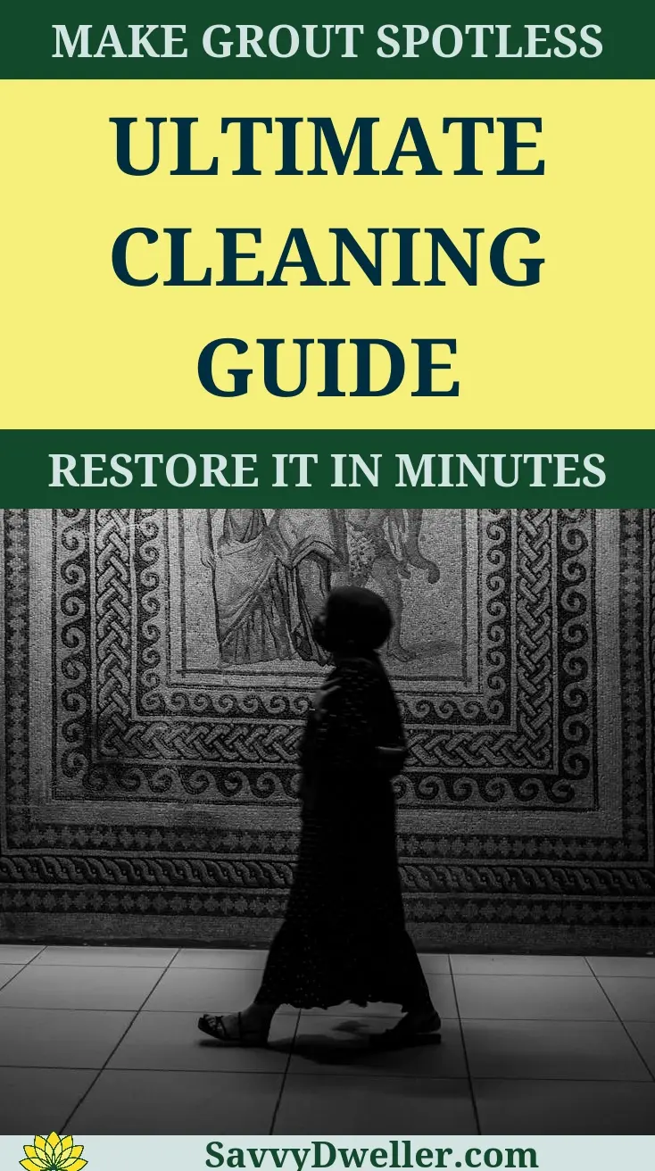 Person walking past a beautifully restored tile grout, demonstrating the results of effective cleaning.