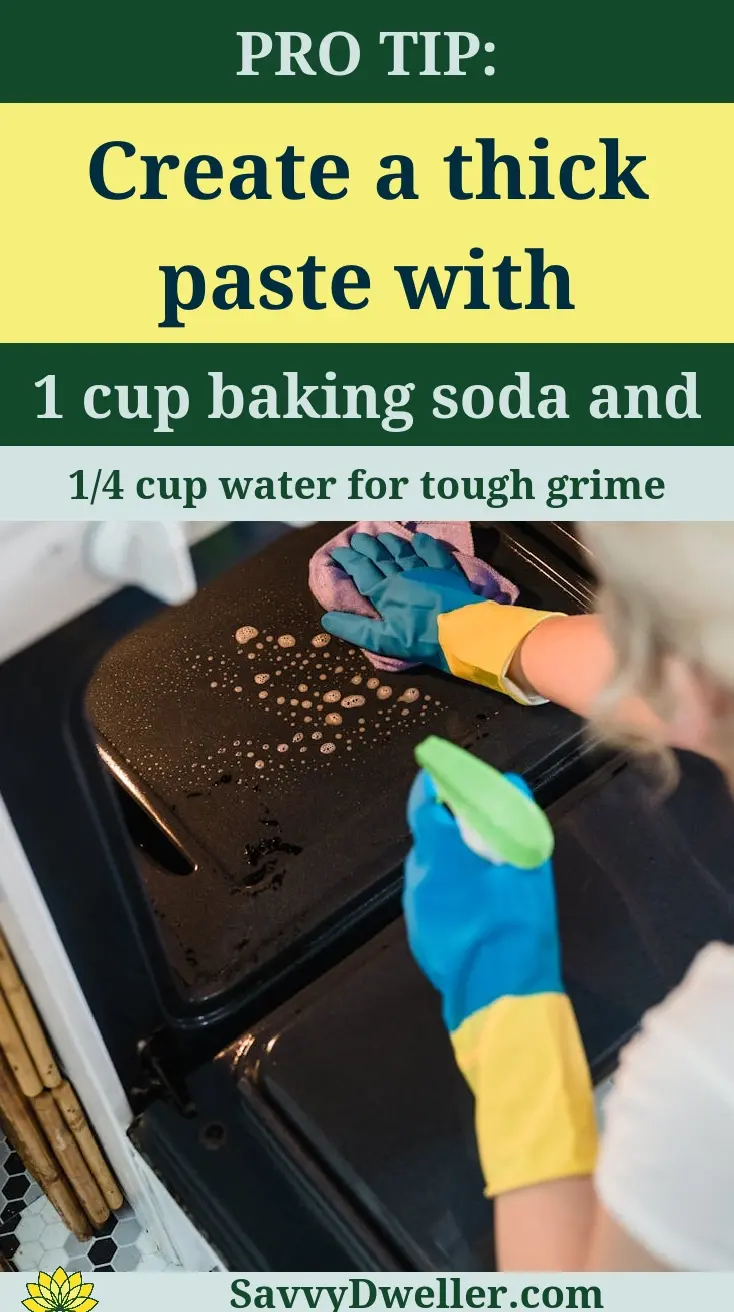 DIY oven cleaning with baking soda and vinegar for tough grime removal