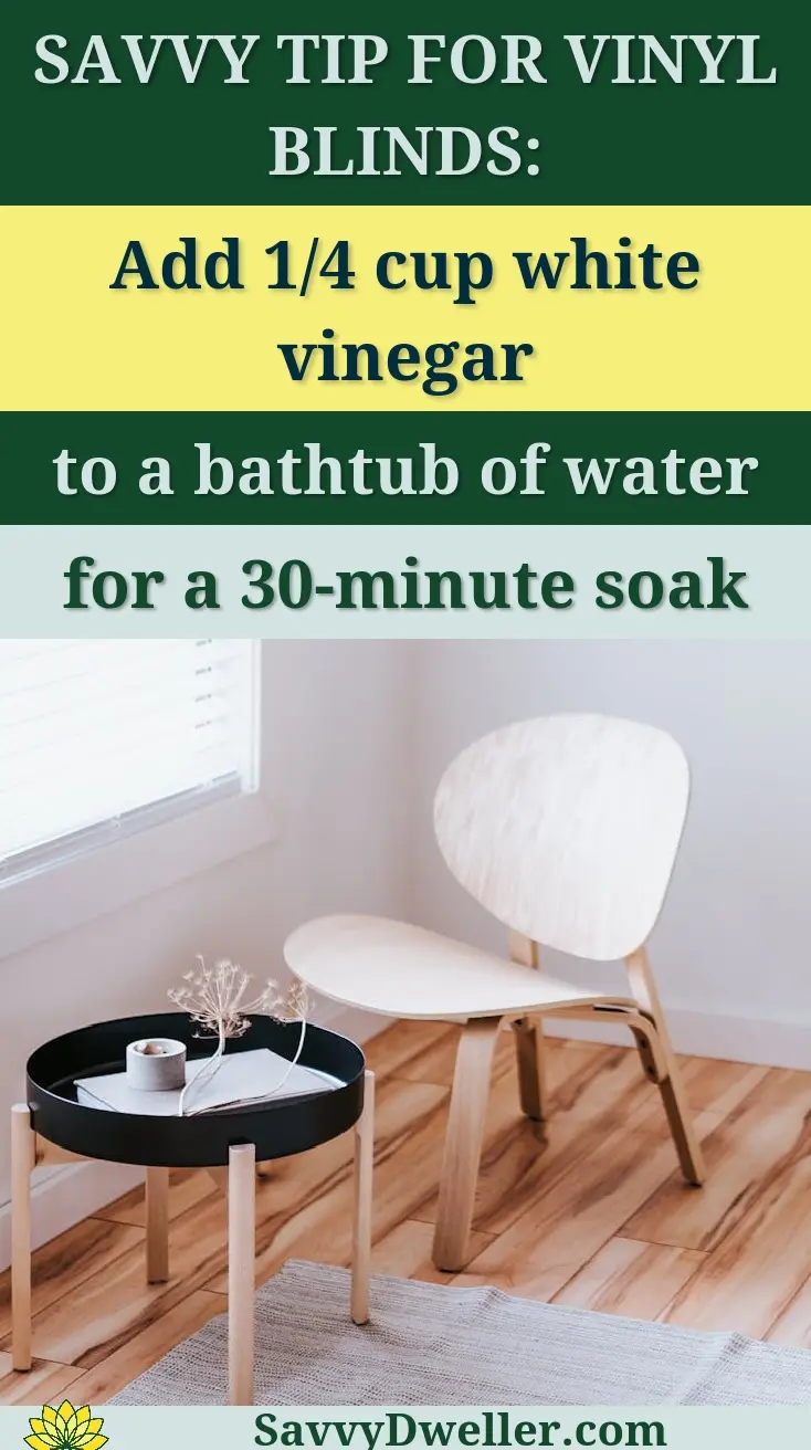 Tip for cleaning vinyl blinds with vinegar soak