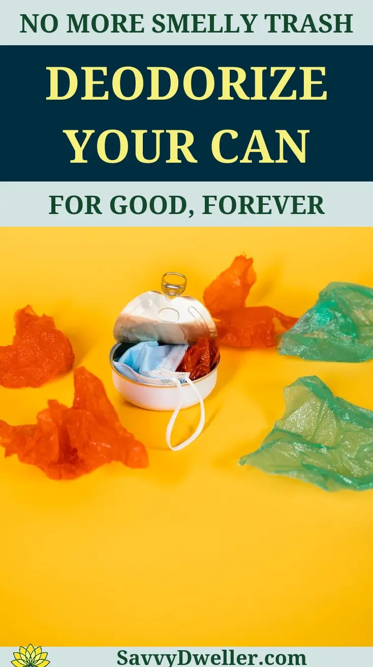 Tips for deodorizing a smelly trash can using odor-absorbing materials.