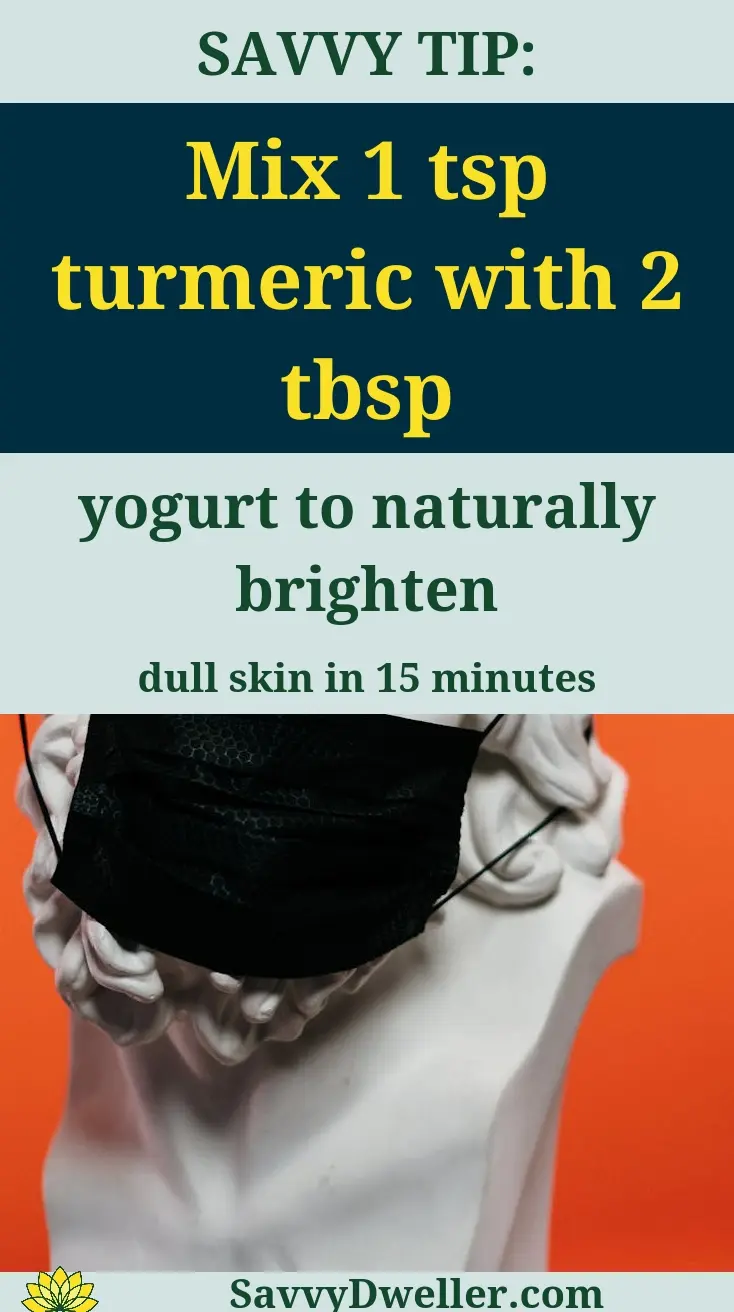 DIY face mask recipe featuring yogurt and turmeric for glowing skin