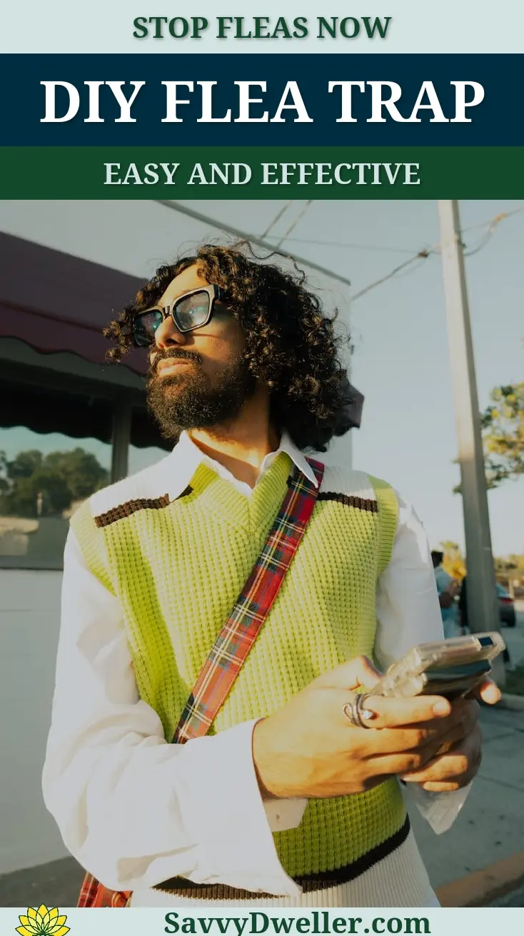 A DIY flea trap made with dish soap and a lamp demonstrating an effective method for controlling fleas