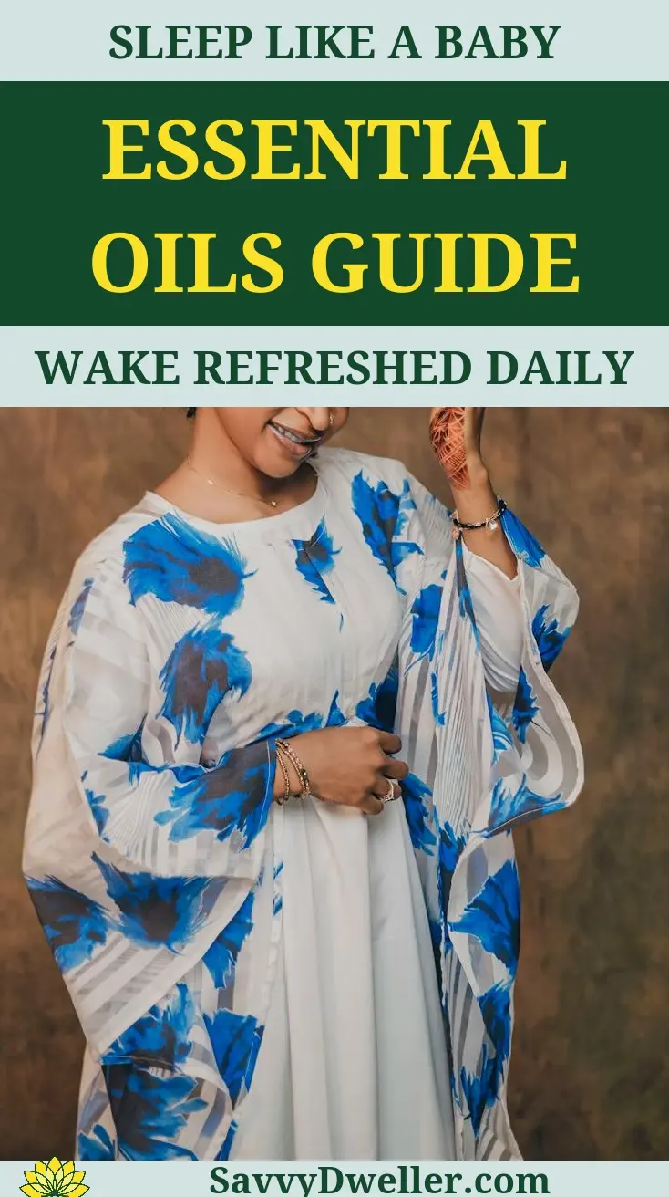 Person holding essential oils guide to improve sleep and wellness.