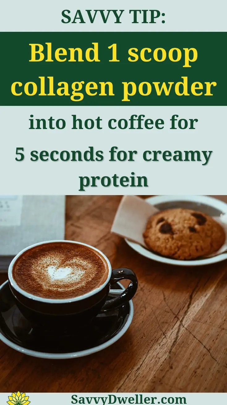 Creamy protein coffee with collagen powder for weight loss