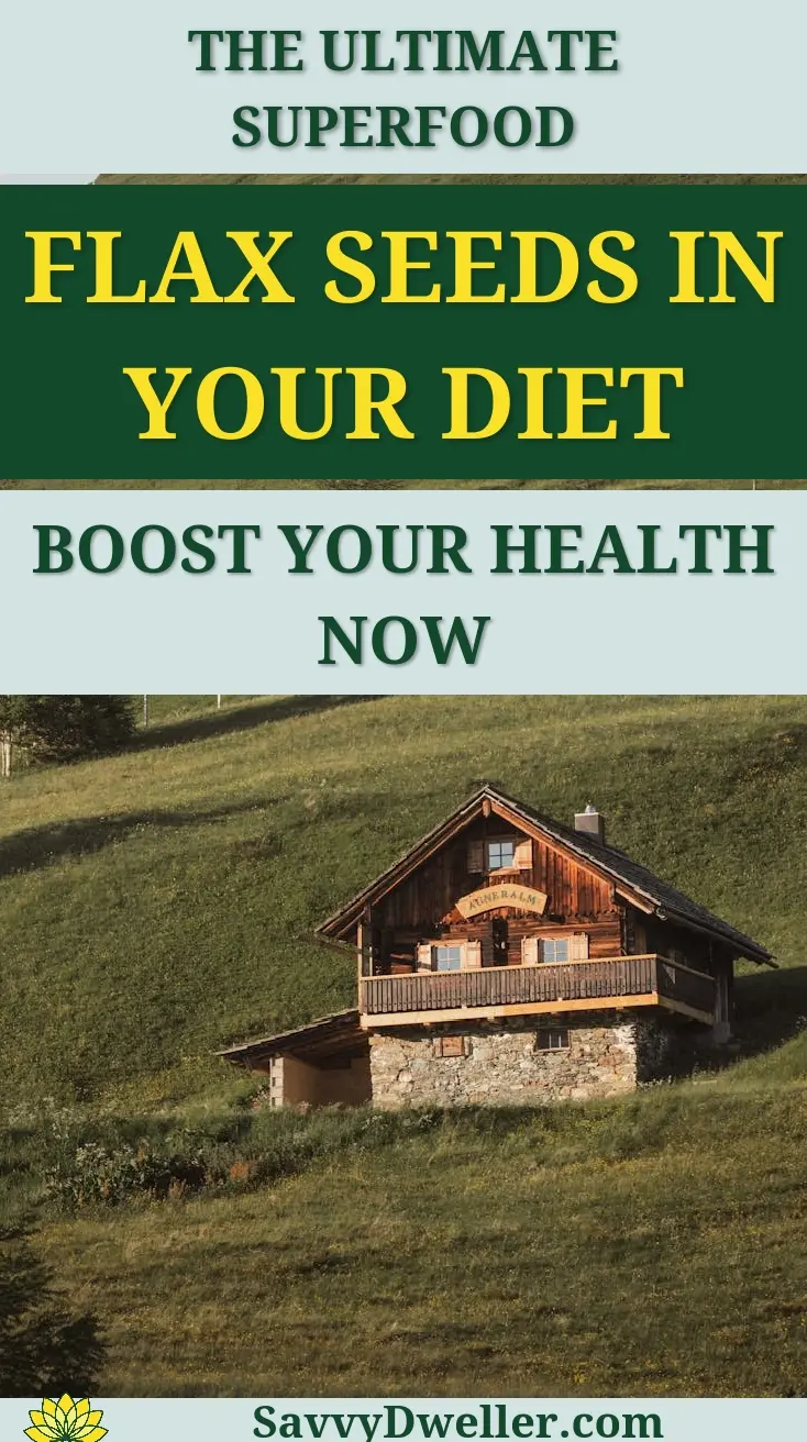 A scenic image highlighting flax seeds as a superfood for health.