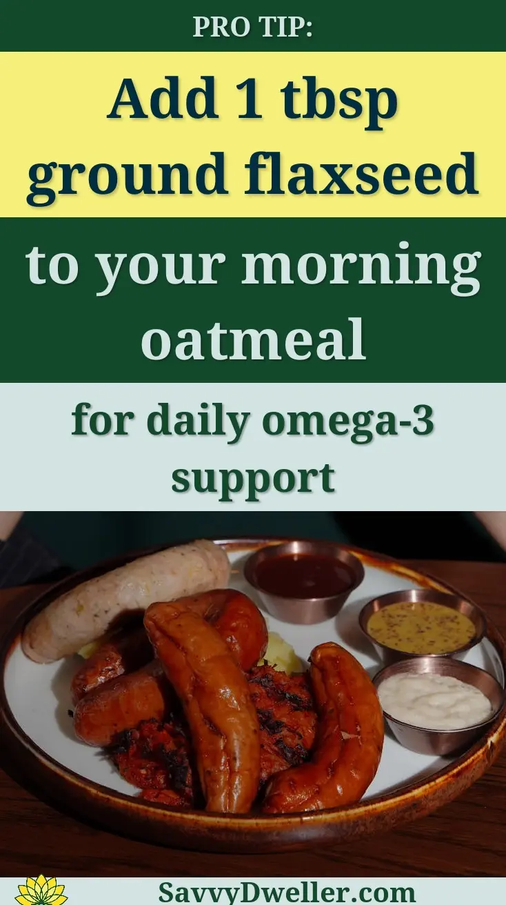 Bowl of oatmeal topped with ground flaxseed to support arthritis and joint pain