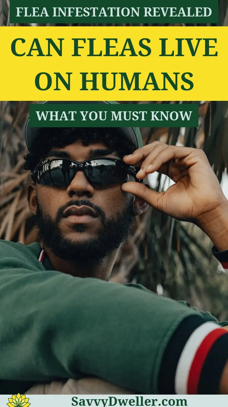 A person wearing sunglasses discusses the implications of fleas living on humans.