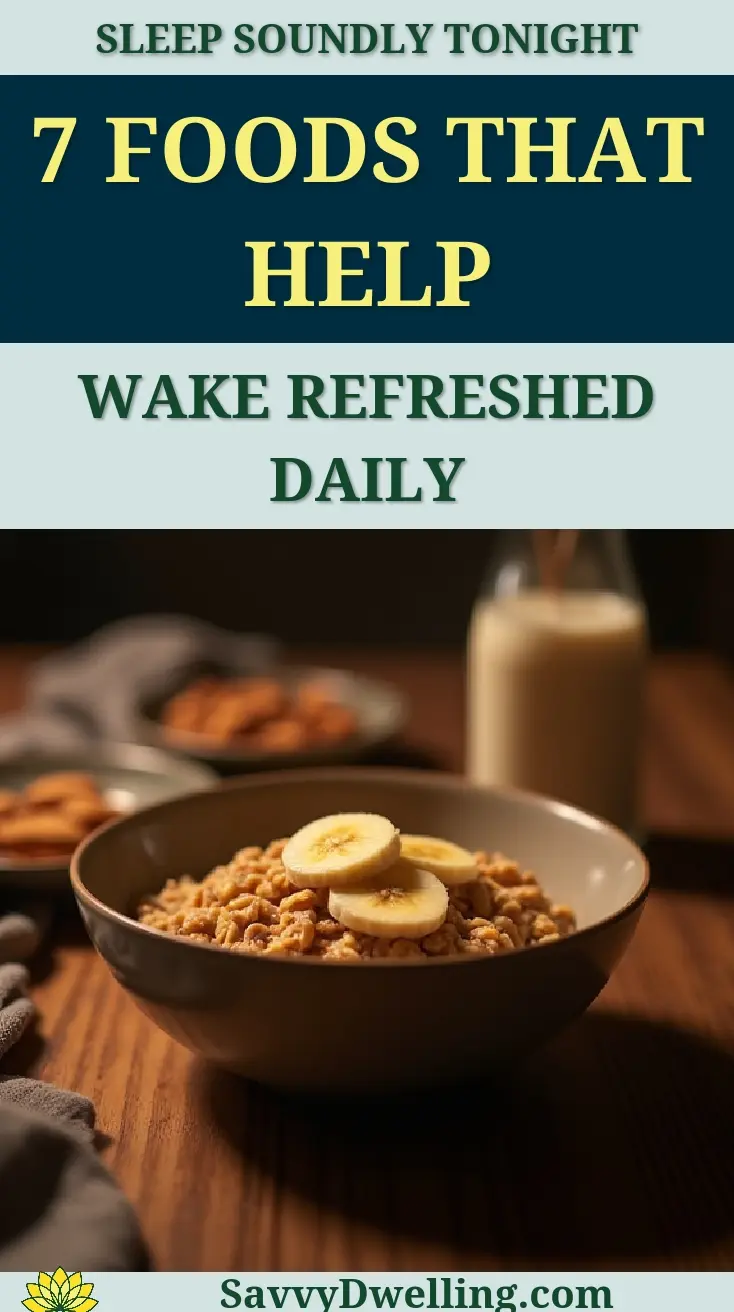 A bowl of oatmeal topped with banana slices, promoting better sleep through nutritious foods.