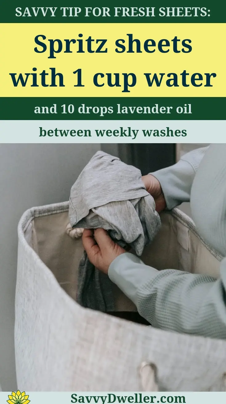 Tip for keeping sheets fresh with lavender oil and water