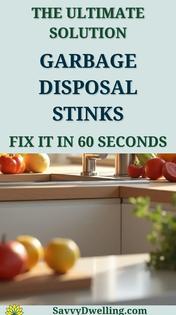 Image showing a kitchen sink with fruits highlighting garbage disposal issues.