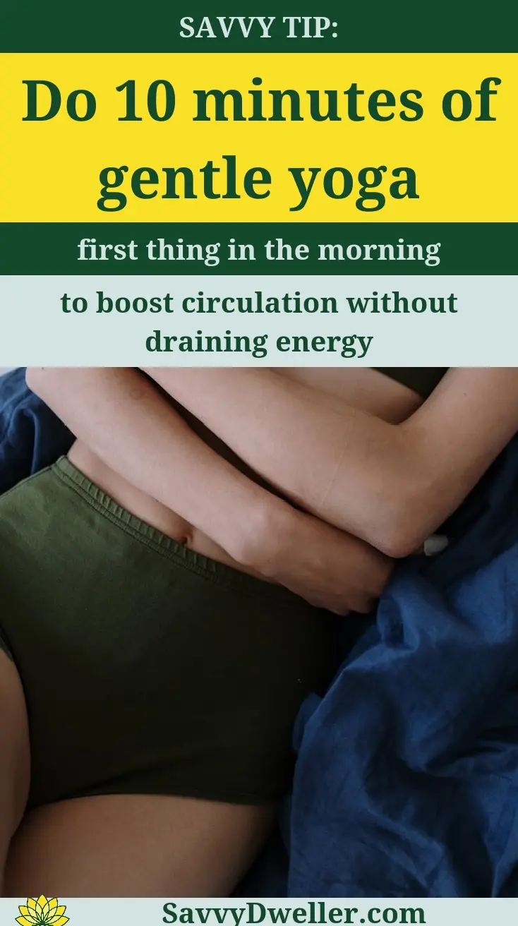 A person practicing gentle yoga to fight chronic fatigue and increase energy levels.