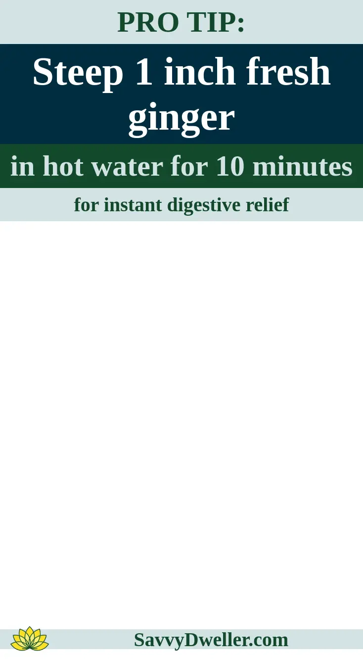 Ginger steeping tip for digestive relief