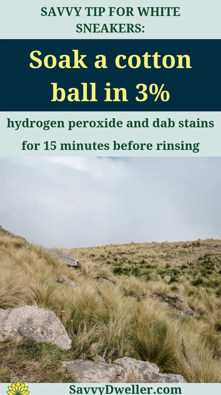 Tip for removing grass stains from sneakers using hydrogen peroxide