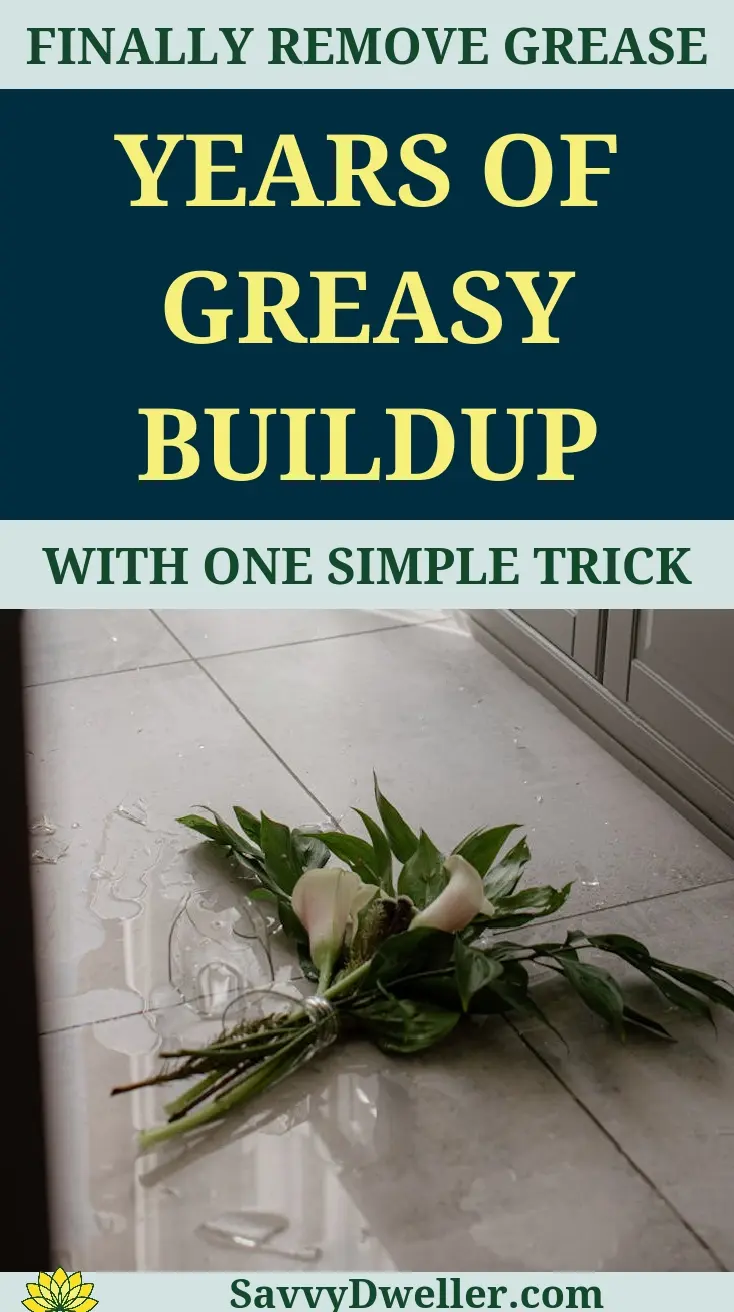 Image showing a trick to remove years of greasy buildup on kitchen cabinets.