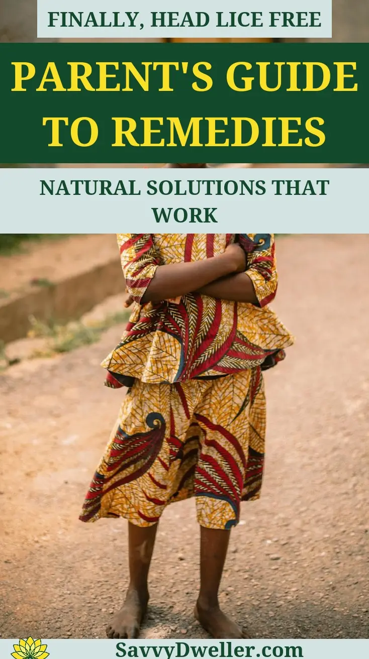 Child in traditional attire standing confidently, symbolizing relief from head lice using natural remedies.