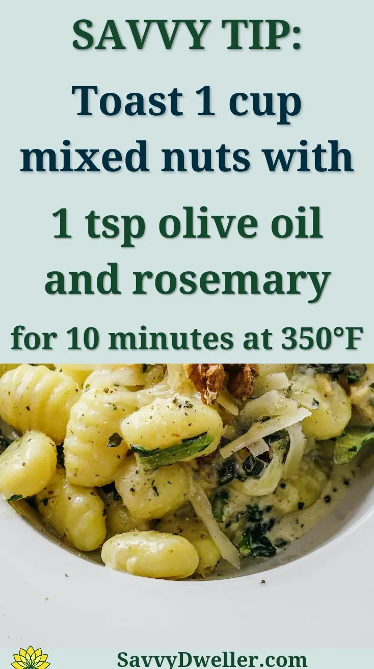 Elegant plate of gnocchi pasta topped with kale and walnuts, perfect for a gourmet meal.