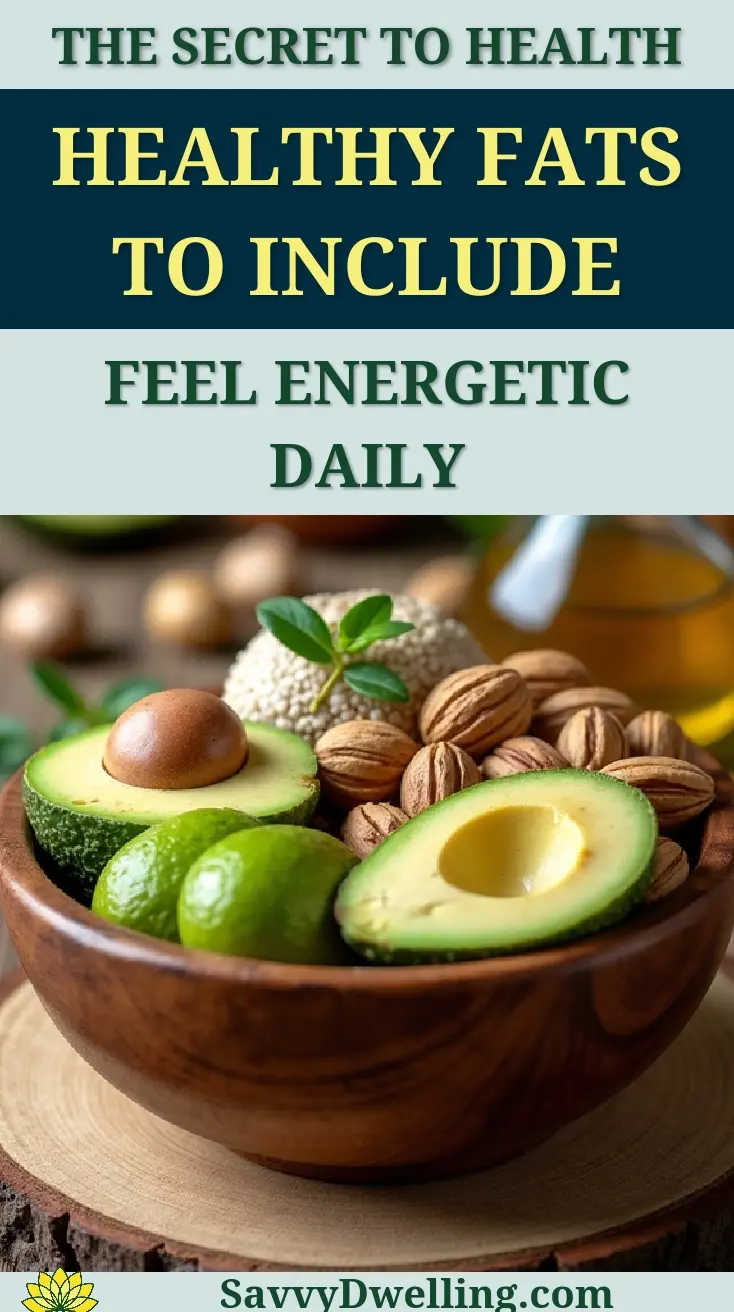A bowl of healthy fats including avocados, nuts, and seeds.