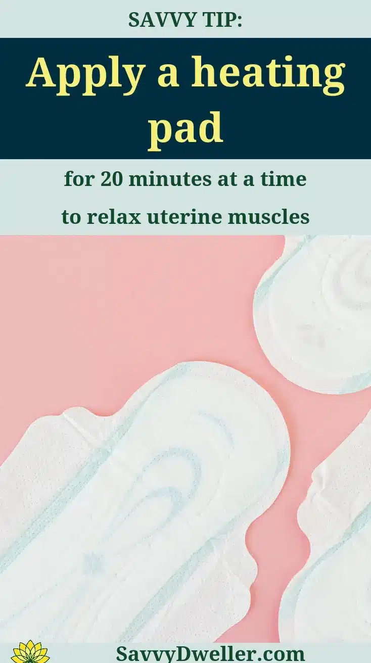 Heating pad for relieving menstrual cramps naturally.