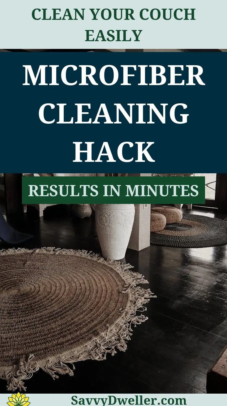A clean microfiber couch demonstrating an effective cleaning hack for maintenance.