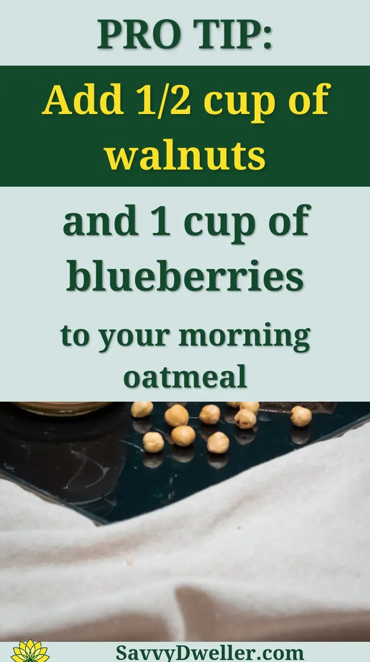 Nut butter, honey, and blueberries create a tasty snack on rustic bread.