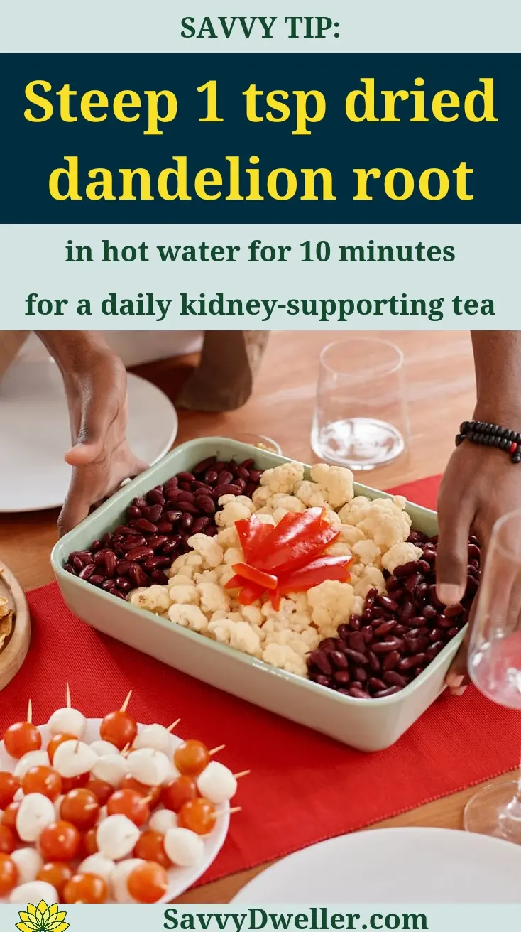 A person preparing dandelion root tea for natural kidney cleanse