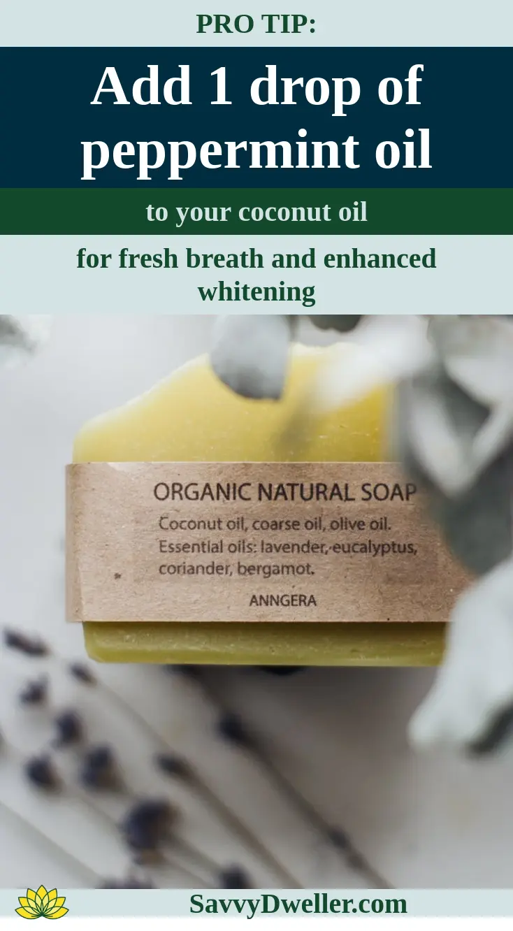 Natural soap with peppermint oil for oral health and preventing cavities at home