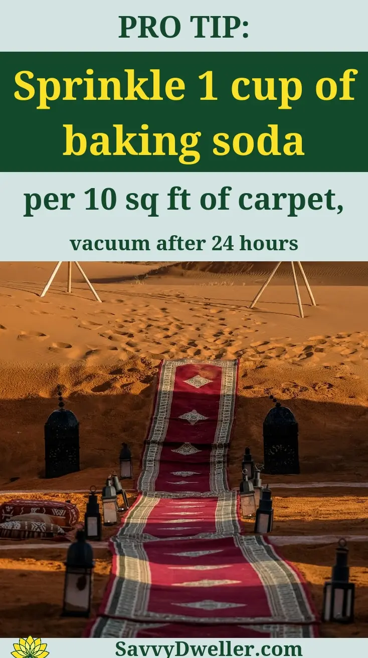 Baking soda tip for eliminating new carpet VOCs