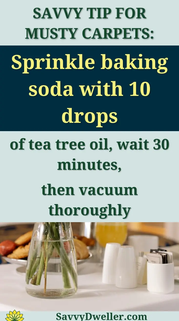 Woman arranging flowers in a hotel room with breakfast on a table, emphasizing luxury and convenience.