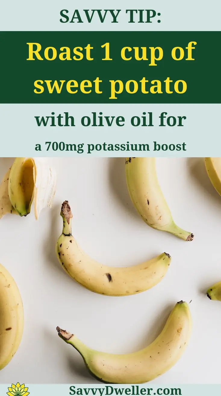 Bananas and sweet potato dish for potassium deficiency