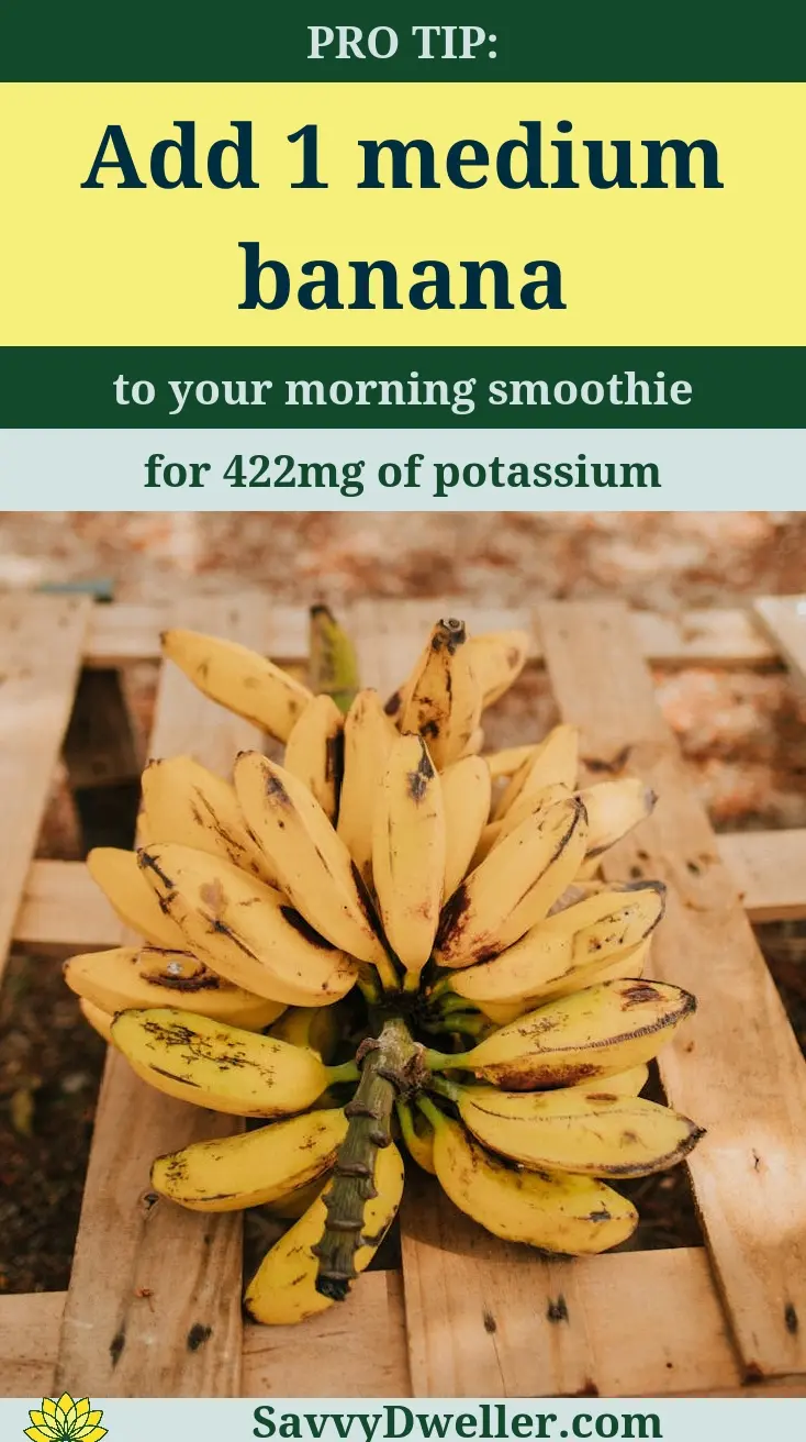 Bananas as a source of potassium for preventing deficiency