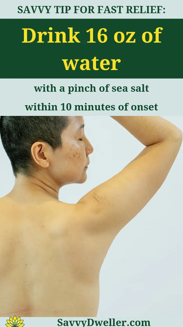 Person drinking water to alleviate pounding migraine using natural remedies