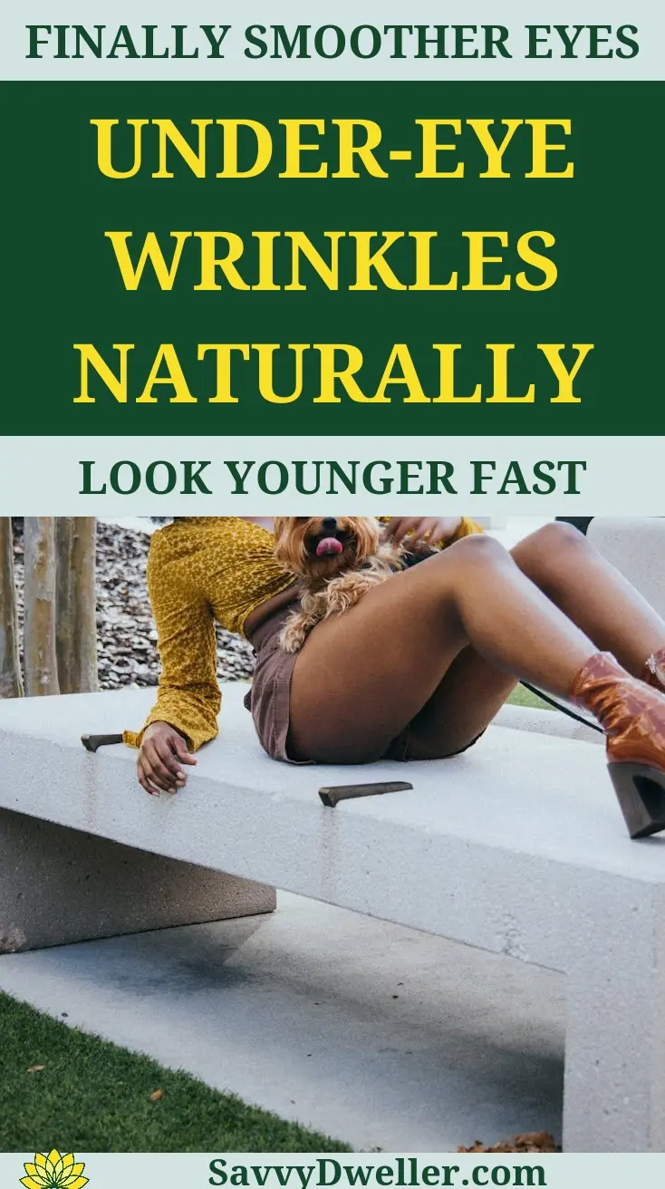 Woman relaxing outdoors showcasing under-eye wrinkle care tips for reducing appearance naturally