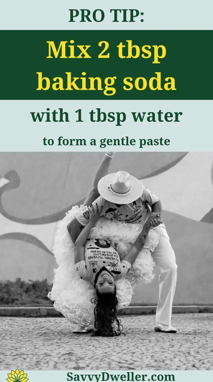 Baking soda solution recipe to remove black scuff marks from floors