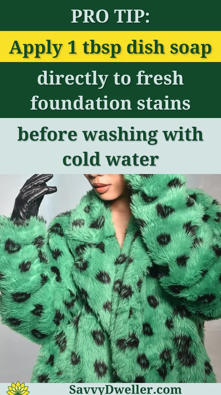 Stylish woman in green fur coat with black gloves striking a pose in studio.