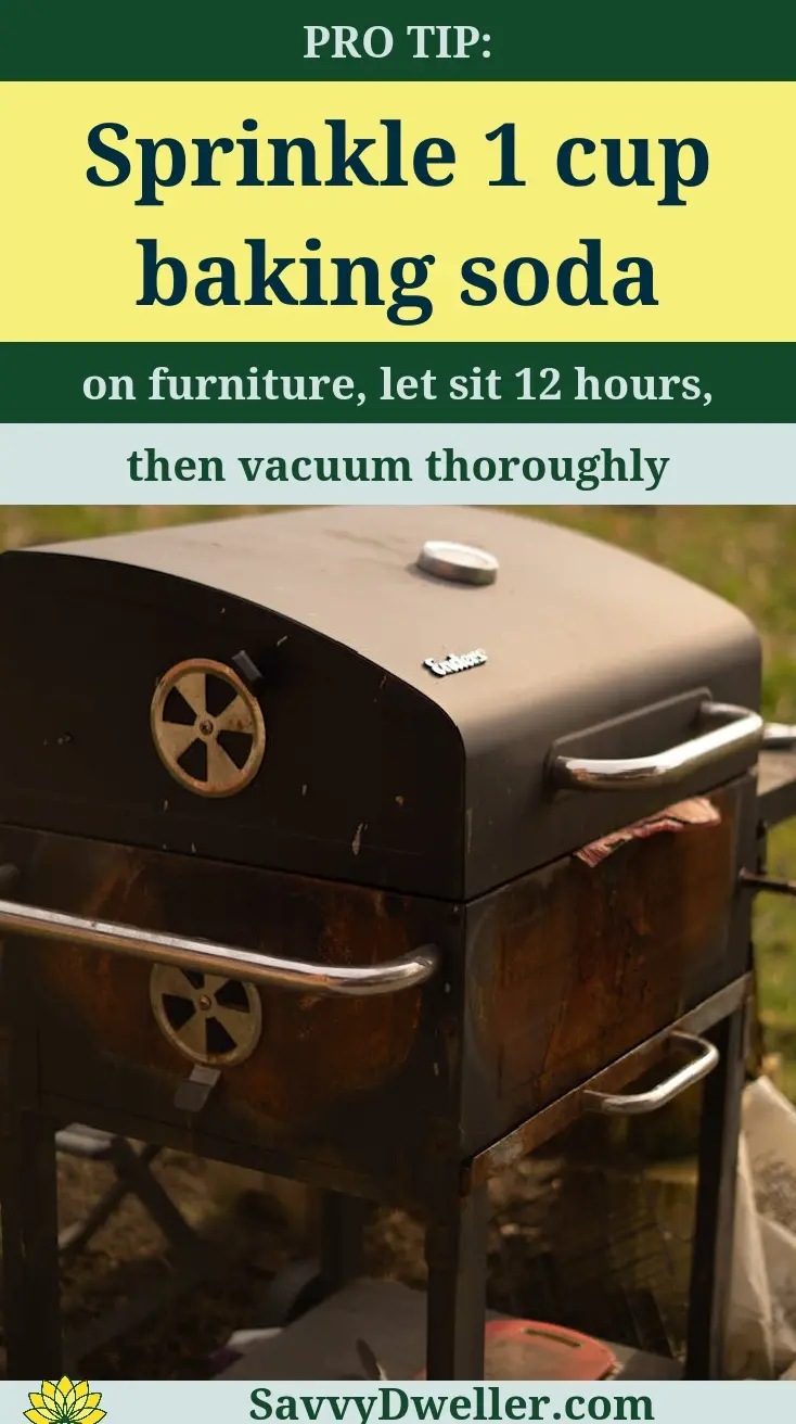 Baking soda on furniture to eliminate smoke smell