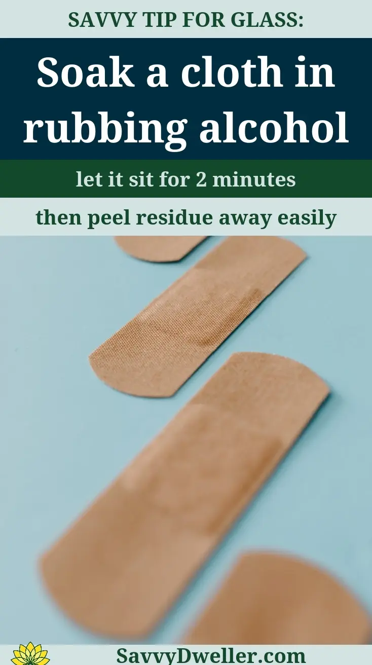 Cloth soaked in rubbing alcohol for removing sticky residue from surfaces.