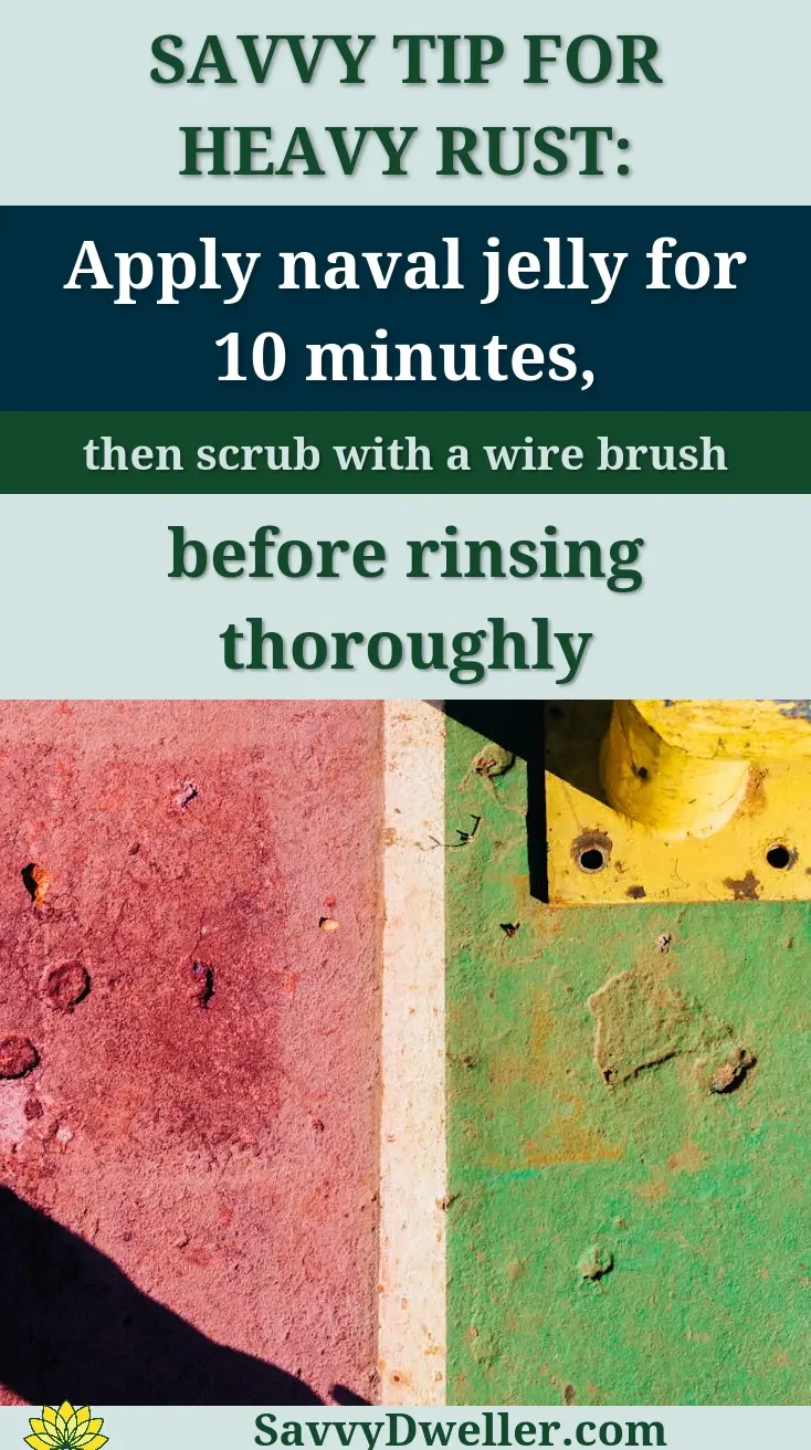 Applying naval jelly to rusted metal for restoration