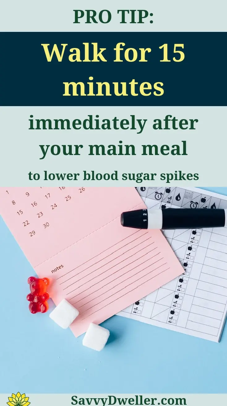 A tip to walk for 15 minutes after meals to reverse insulin resistance naturally.