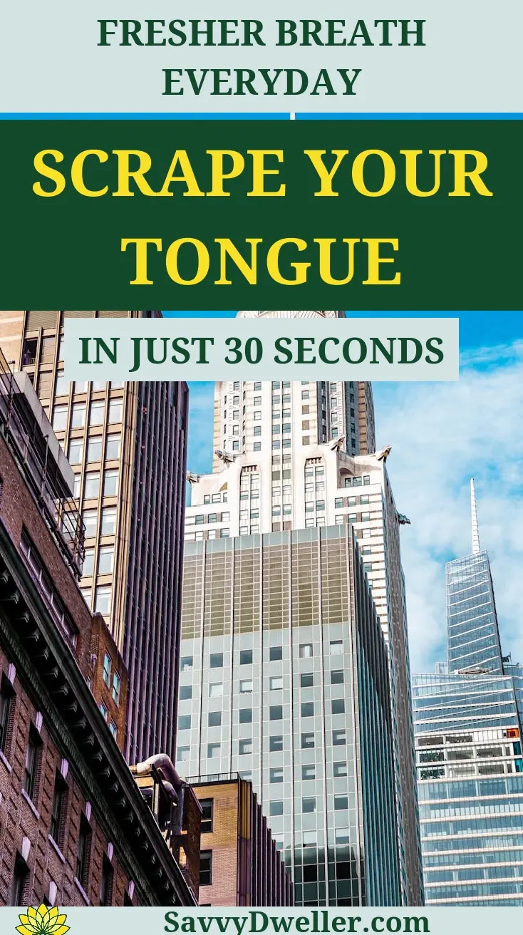 Image illustrating tongue scraping for better breath and oral health.