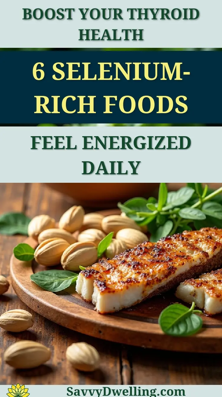 A plate of selenium-rich foods including nuts and fish, essential for thyroid health.